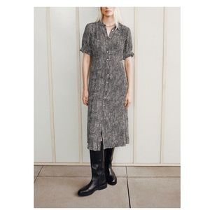 Whistles Spotted Midi Shirt Button Dress